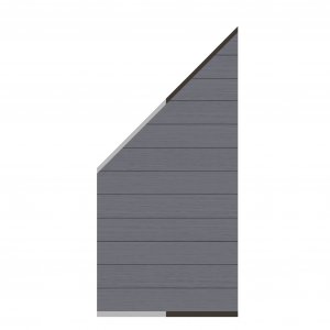 WPC CLASSIC - Anthrazit - Zaun-Anschluss-Set 91x184 auf 94 cm