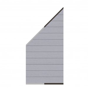 WPC CLASSIC - Grau - Zaun-Anschluss-Set 91x184 auf 94 cm
