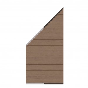 WPC CLASSIC - Mandel - Zaun-Anschluss-Set 91x184 auf 94 cm