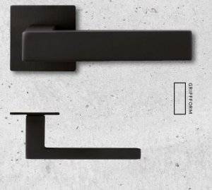 Abverkauf! Griffwelt ABANO FLAT SQUARE - BB- oder WC-Garnitur - Tiefschwarz