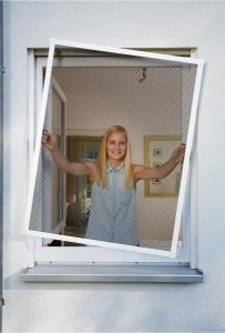 Fenster PLUS Rahmensystem - Fliegengitterfenster mit Alurahmen - max.130 x 150 cm - weiß