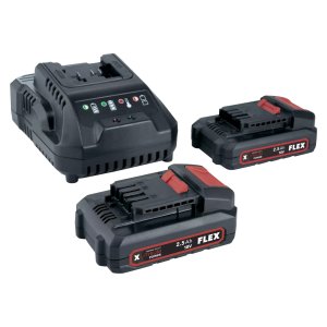 FLEX 18 Volt Starter-Set P-Set 22 Q - Ladegeräte und 2 Akku-Packs