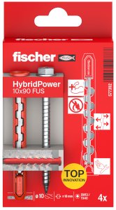 fischer HybridPower 10 x 90 FUS - inkl. Sechskantschrauben - 4 Stück